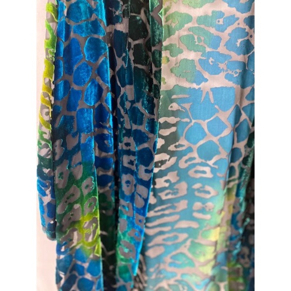 Draper's & Damons Burnout Velvet‎  Boho Chic Abstract Long Sleeve KimomoL - Picture 10 of 16